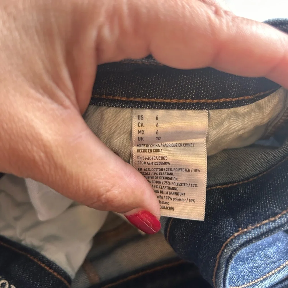 American Eagle Outfitters Women's Ripped Jean Shorts - Dark Blue - Picture 3 of 4